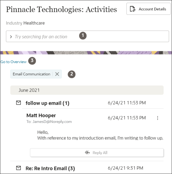 「すべてのアクティビティ」ページ