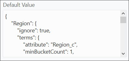 これは、カスタム・リージョン・フィールドをデフォルト値リージョンに手動で追加するスクリーンショットです。