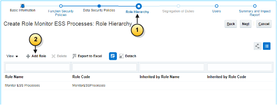 ロールを追加するには、ロール階層のステップに従います。