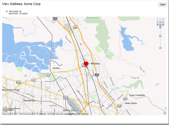 マップ上でアカウント住所のロケーションを表示します。