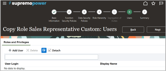 コピーしたジョブ・ロールへのユーザーの追加のスクリーンショット