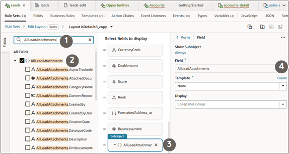 テキストで説明されているコールアウトを含むリード編集レイアウト・コピーのスクリーンショット。