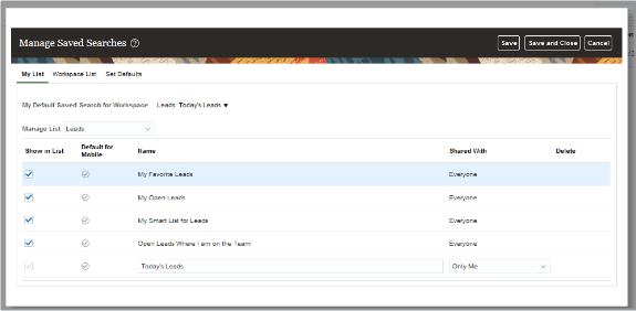 「自分のリスト」UIのスクリーンショット