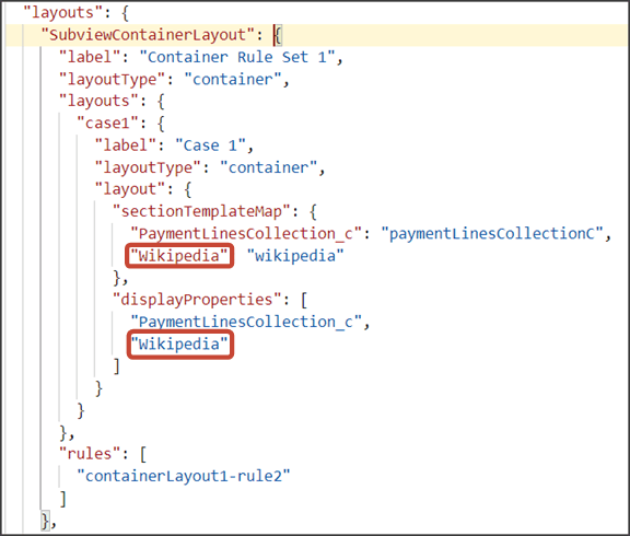 このスクリーンショットは、JSONファイルで更新する場所を示しています。