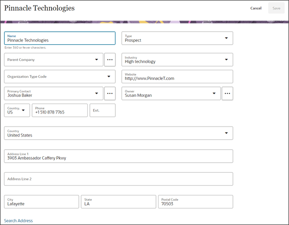 これは「アカウントの編集」ページのスクリーンショットです。