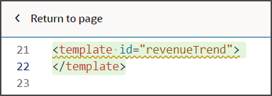 これは、Oracle Analyticsコンポーネントのプレースホルダー・タグのスクリーンショットです。