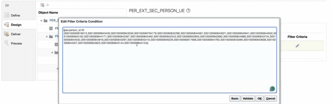 フィルタ基準条件の編集