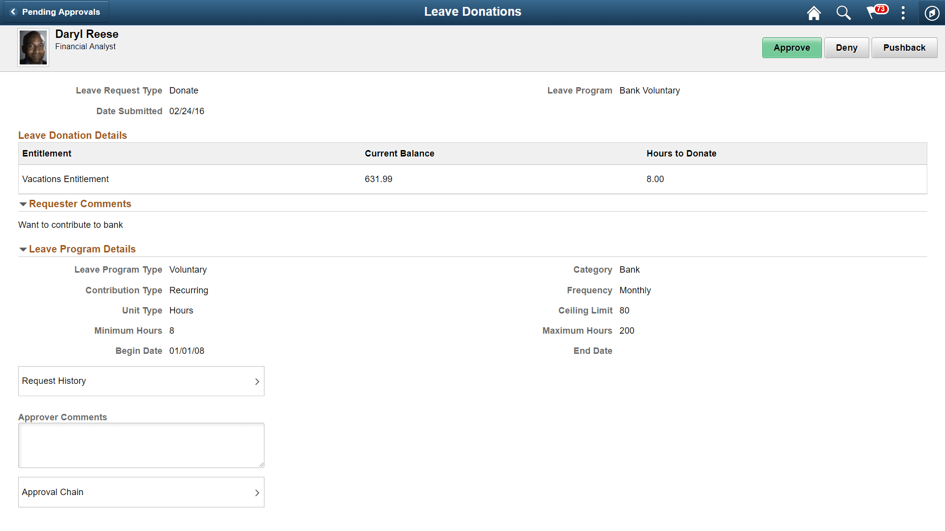 Leave Donations Page
