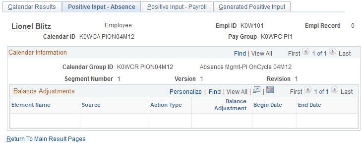 Positive Input - Absence page