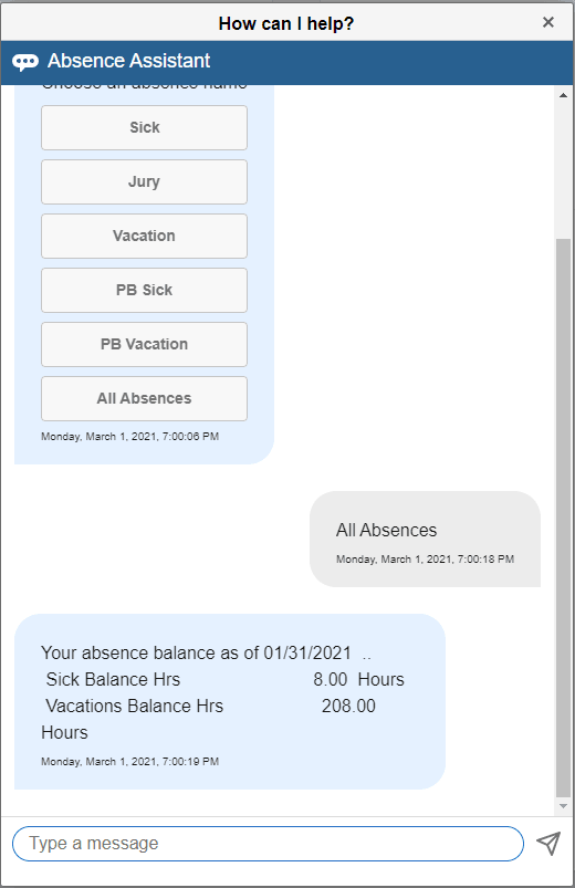 Absence Assistant with All Absences