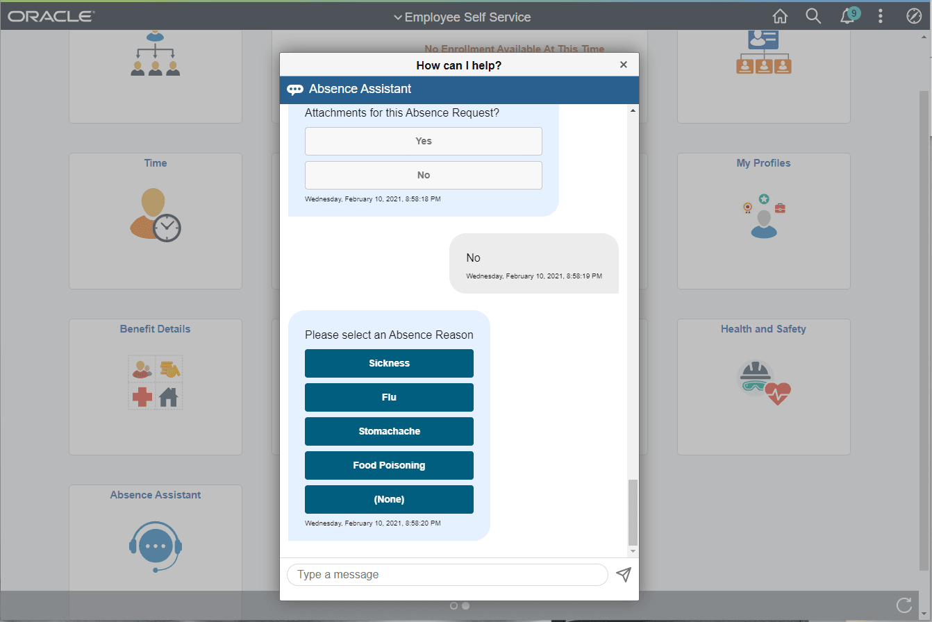 Absence Assistant with Absence Reason
