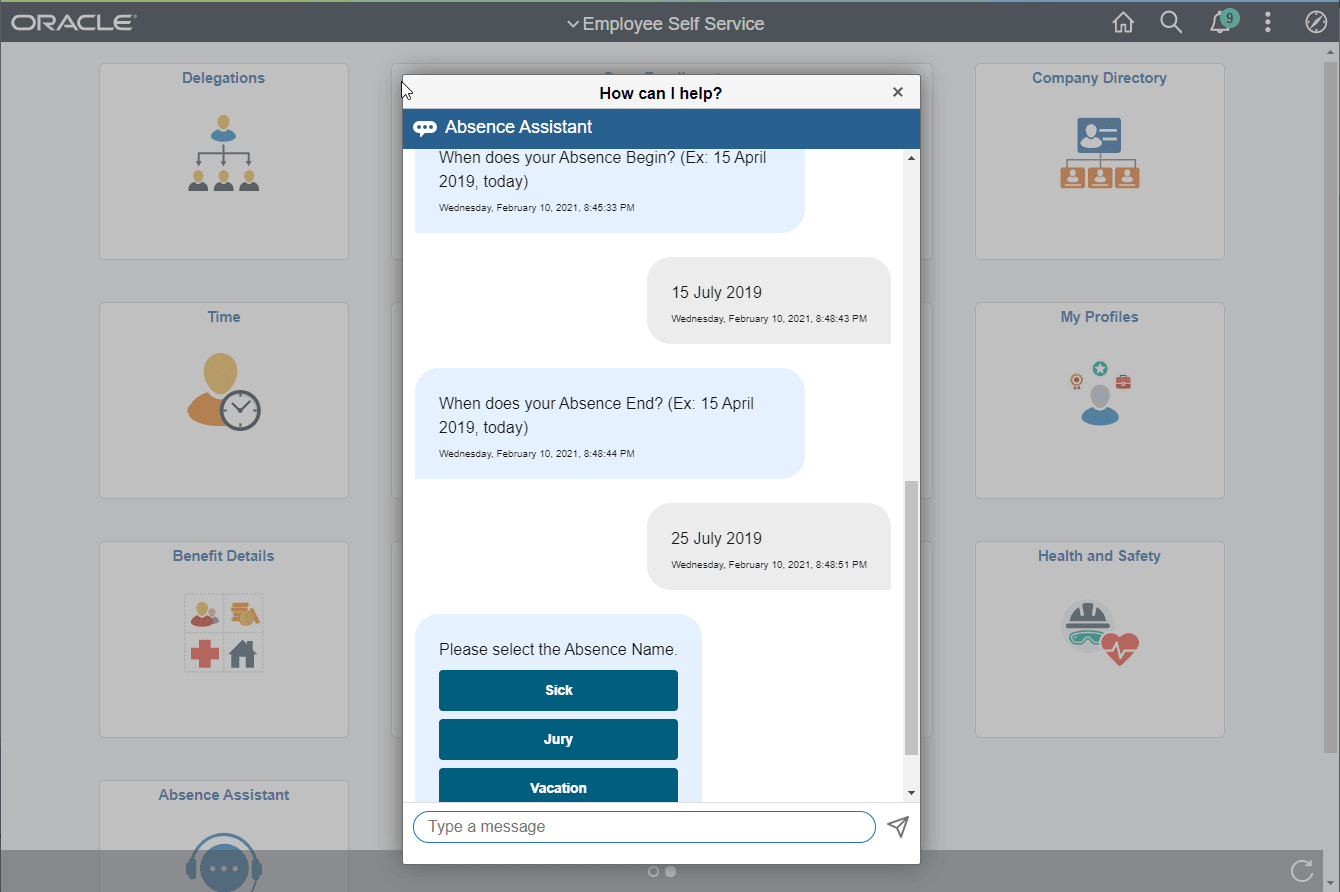 Absence Assistant with Request Absence Date Query