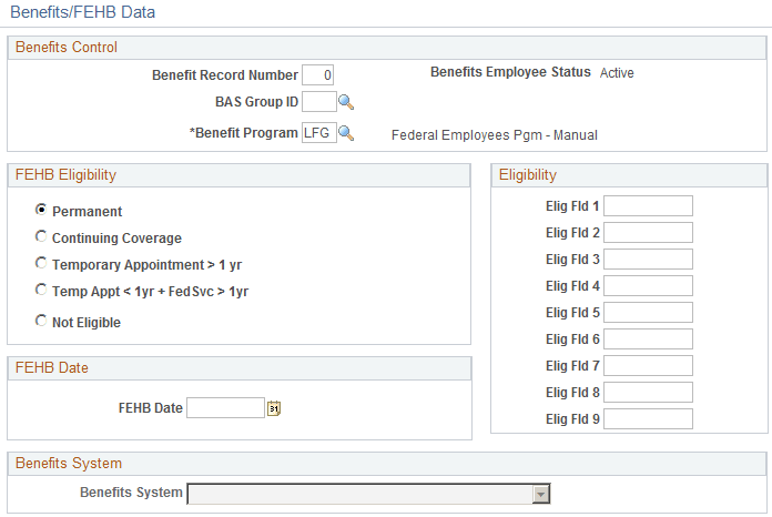 Benefits/FEHB Data page