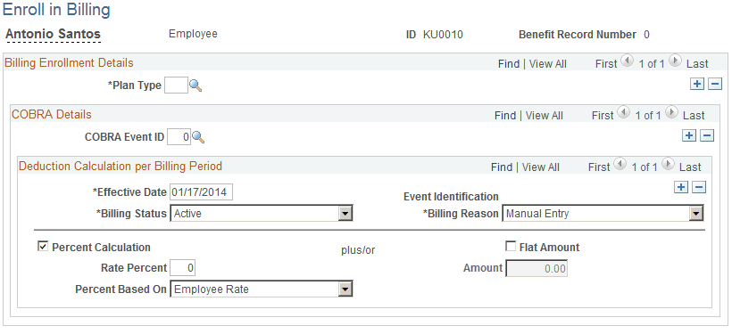 Enroll in Billing page