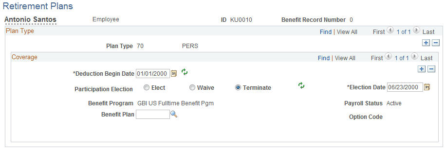 Retirement Plans page