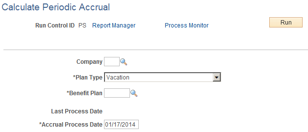 Calculate Periodic Accrual page