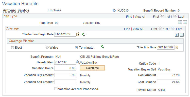 Vacation Benefits page
