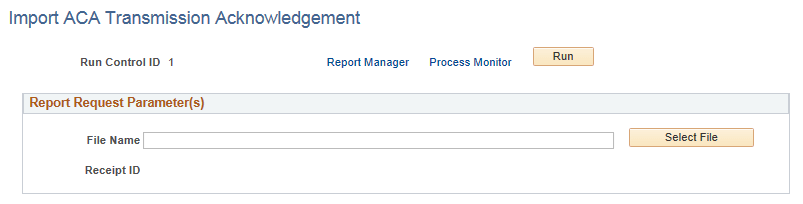 Import ACA Transmission Acknowledgement page