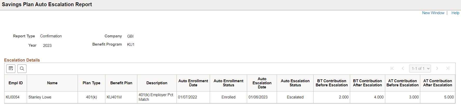 Savings Plan Auto Escalation Confirmation Report