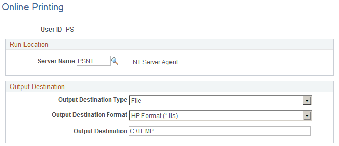 Online Printing page