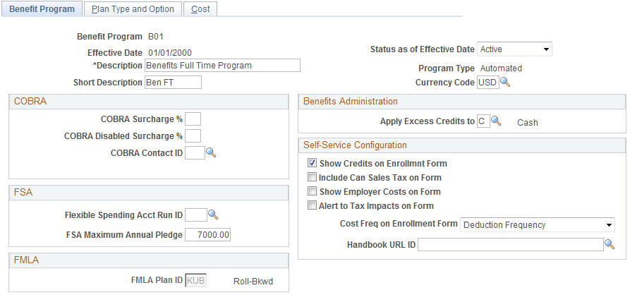Benefit Program page