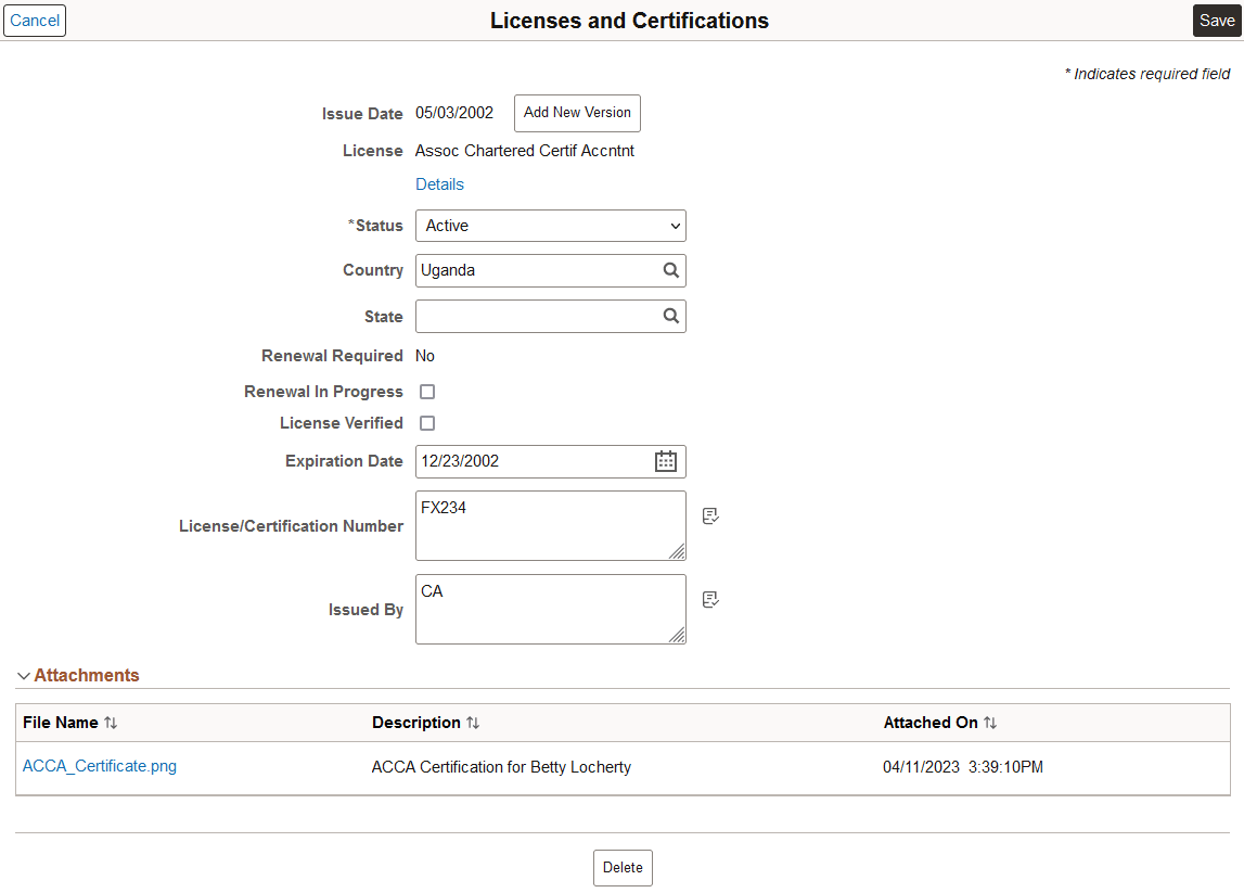 <><Content Type> (Item Details) page when attachments are enabled as View Attachments