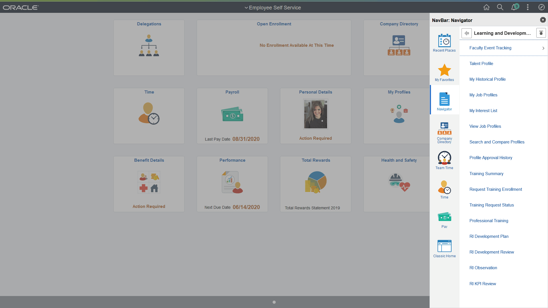 (Classic) eDevelopment navigation path for an employee