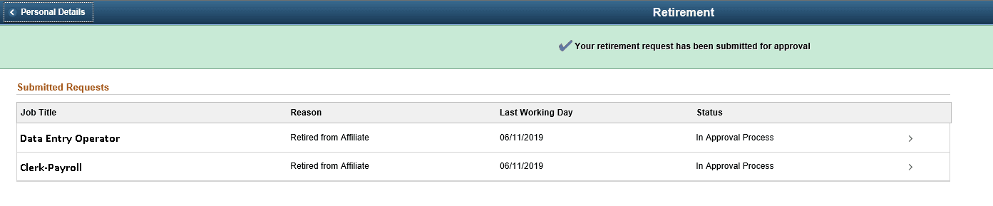 Retirement page for multiple jobs employee