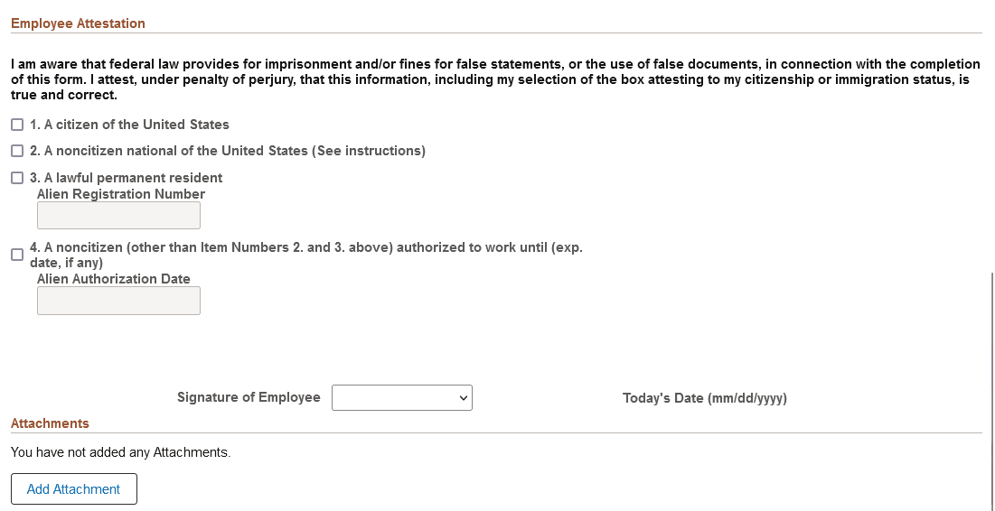 (Fluid) Employment Eligibility Verification page, Section 1 (2 of 3)