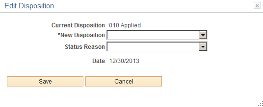 Edit Disposition page