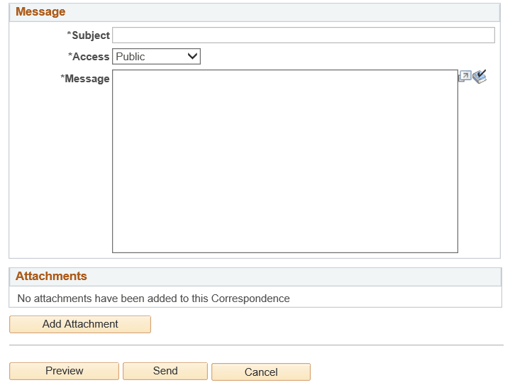 Send Correspondence page (2 of 2)