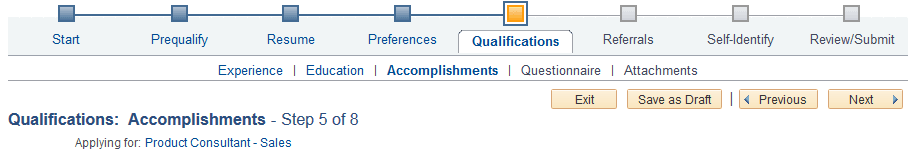 Guided application process