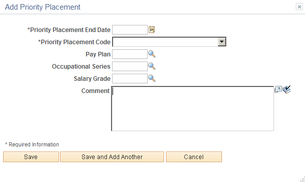 Priority Placement page