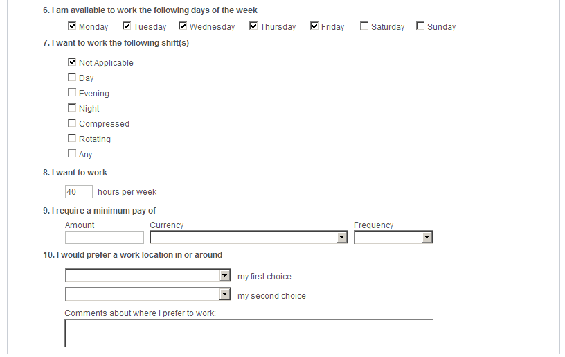 Preferences section (2 of 2)