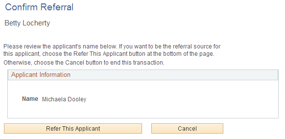 Confirm Referral page