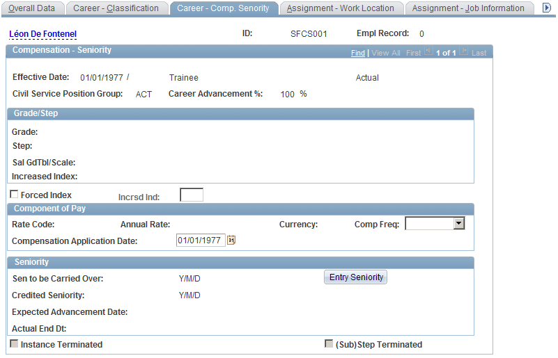 Career - Comp. Seniority page