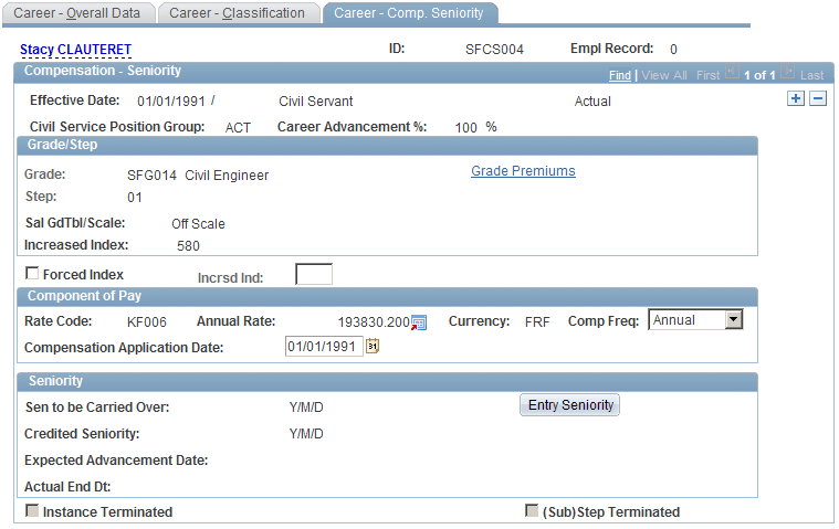 Career - Comp. Seniority page
