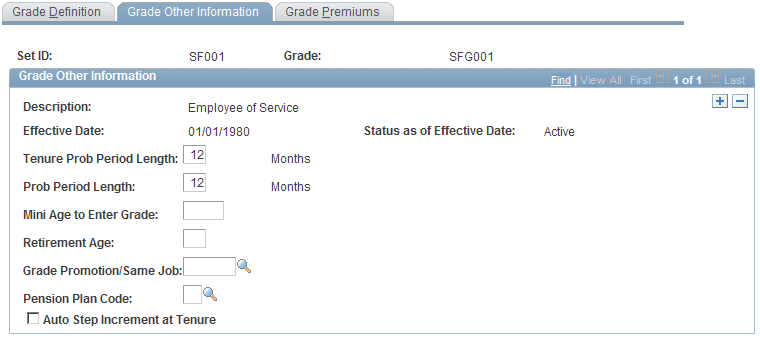 Grade Other Information page