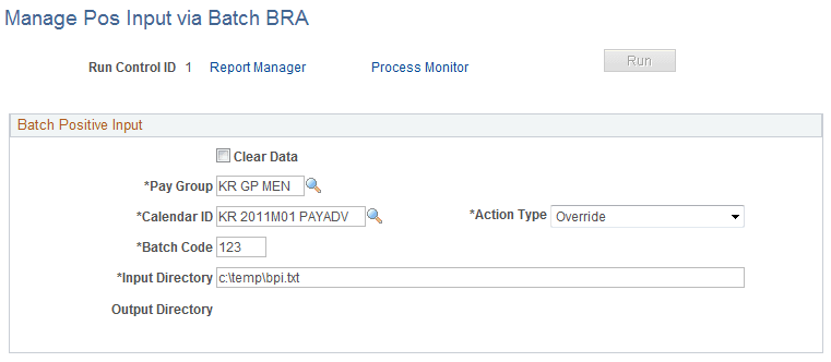 Manage Pos Input via Batch BRA page