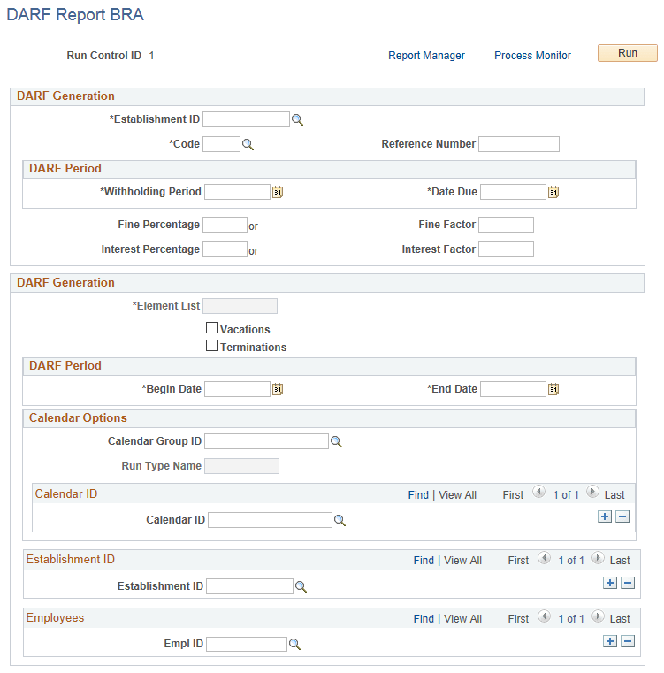 DARF Parameters BRA page