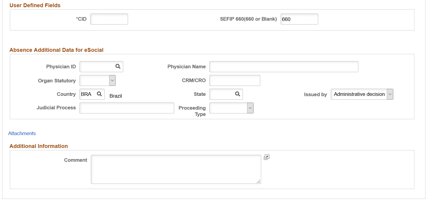 Absence Entry page (2 of 2)