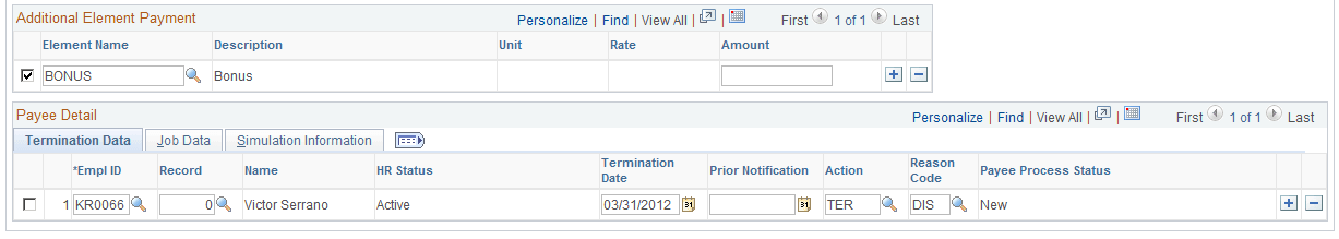 Payee Detail page (2 of 2)