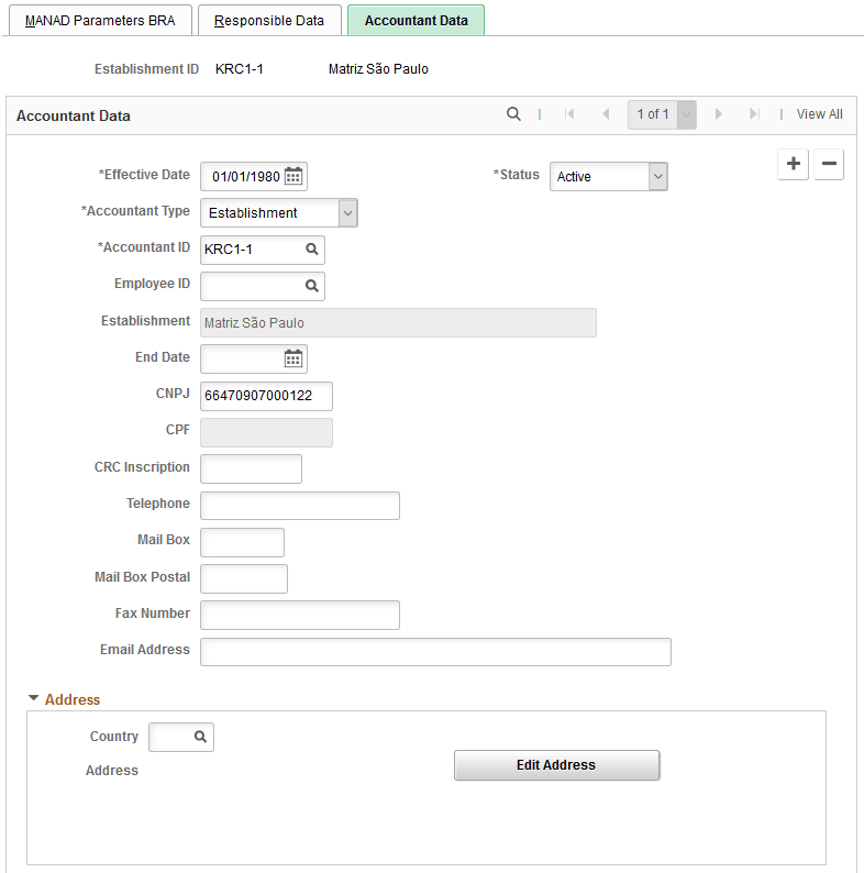 Accountant Data page