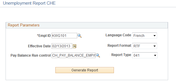 Unemployment Report CHE Page