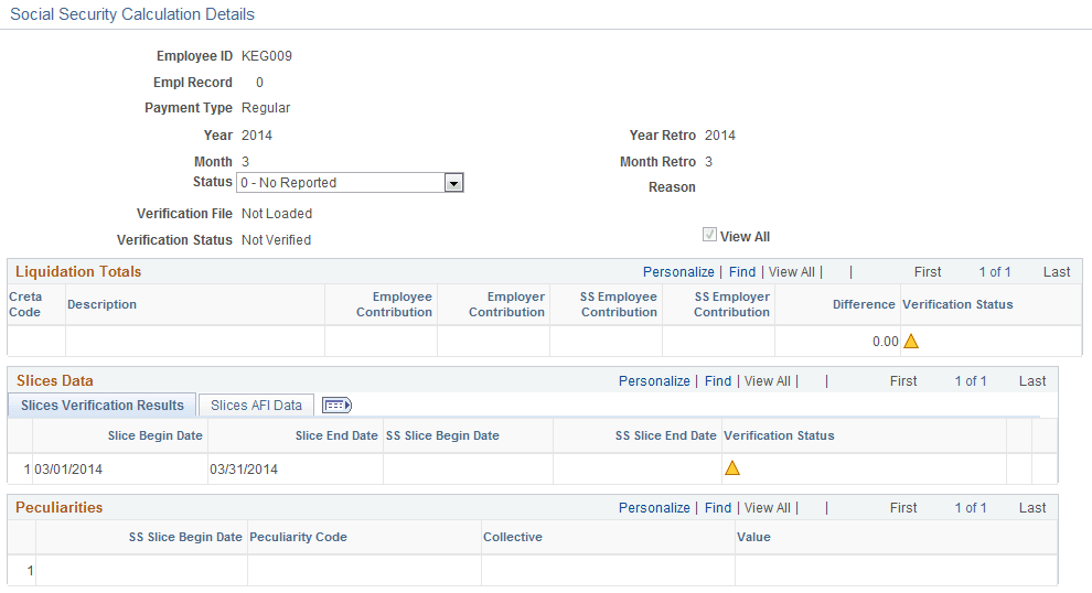 Social Security Calculation Details page