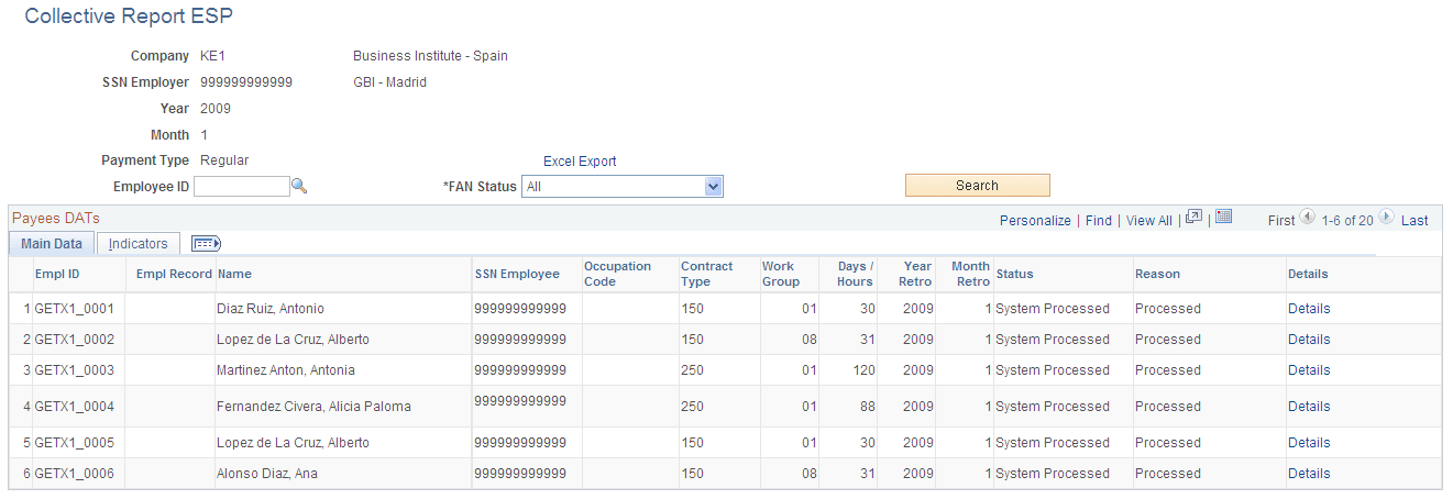 Collective Report ESP page