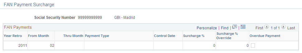 FAN Payment Surcharge page