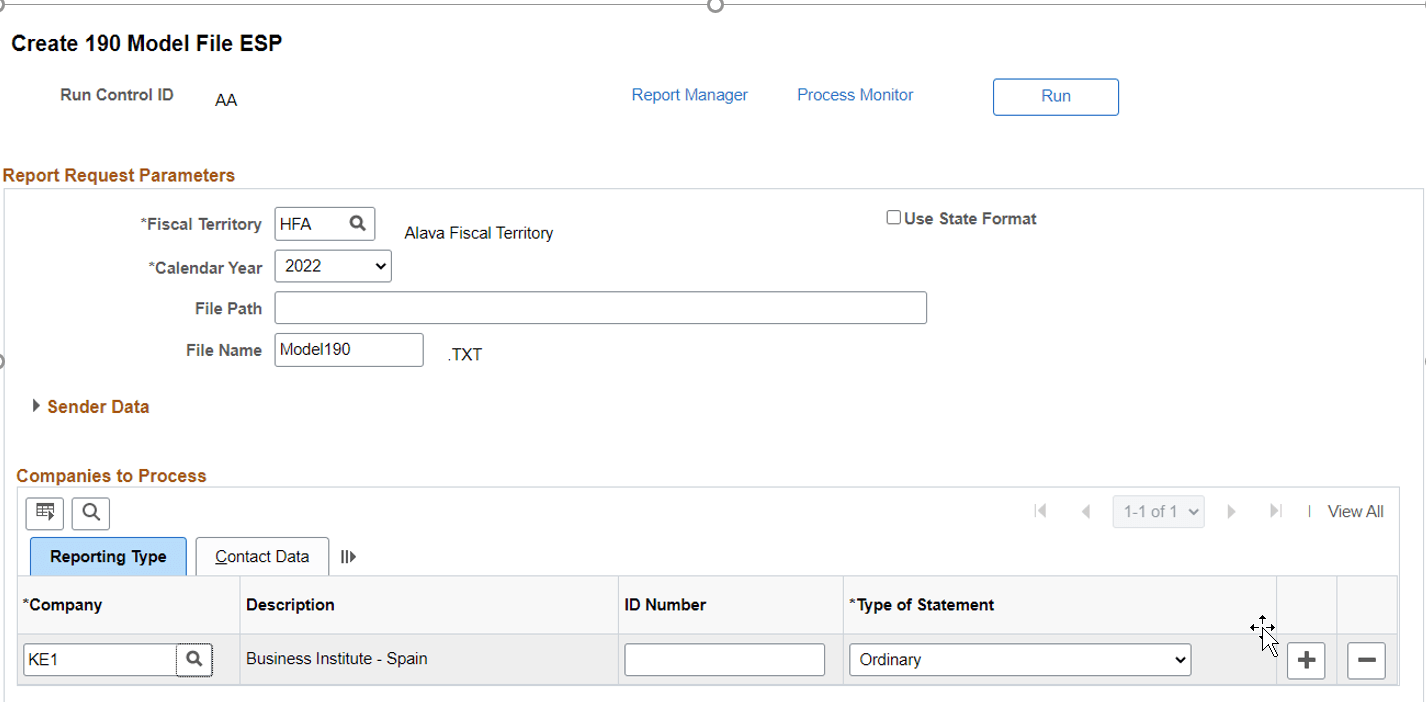 Create 190 Model File ESP Page