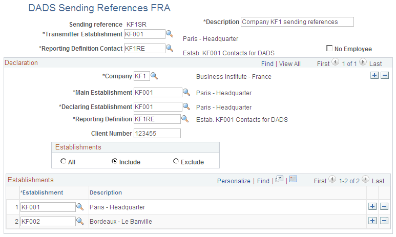 DADS Sending References FRA page