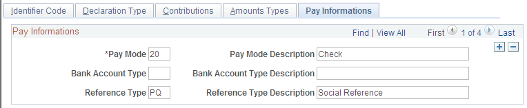 DUCS Parameters FRA - Pay Informations page